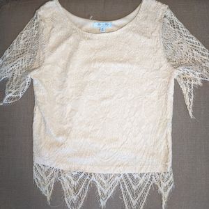 She + Sky half sleeve lace top Sz. S